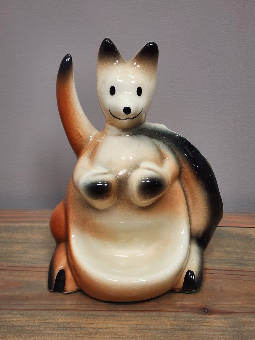 1956 Ceramic Boxing Kangaroo Dresser Caddy Valet Pulp Fiction Vintage
